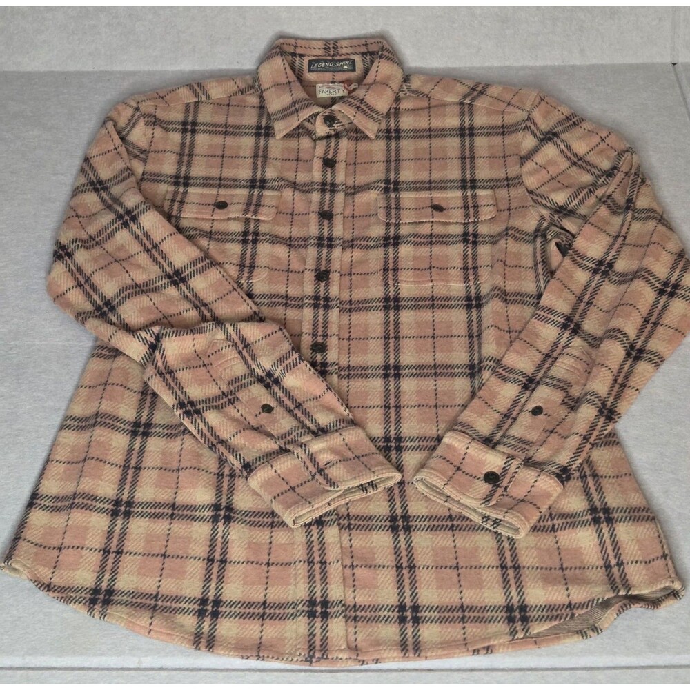FAHERTY Prototype Legend Sweater Shirt Plaid Long Sleeve Men's Sz Med NWOT